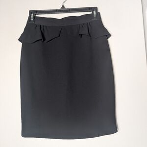 Sandro Skirt Ruffle Trim Black Sz 1